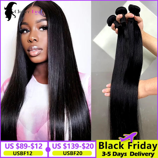 26 26 26 Inch Straight Human Hair Bundles Brazilian Weave 100% Human Hair Extension Natural Black Color Thick Ends Human Hair