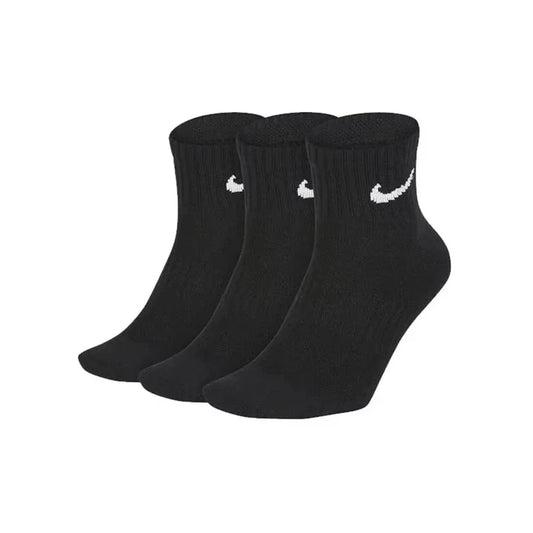 Nike Lightweight Unisex Sports Socks Men's And Women's 3 Pairs Casual Breathable Short Tube Black Socks S M L XL SX7677