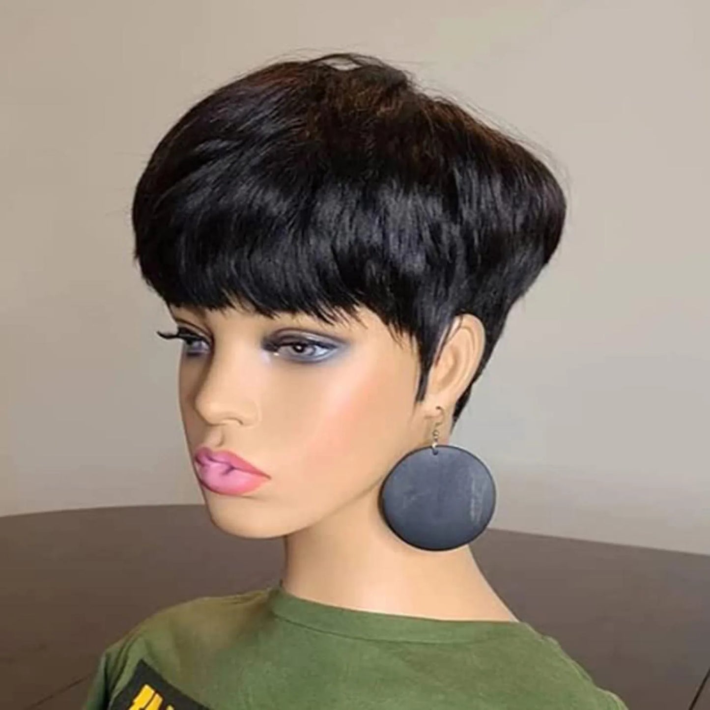 10inch Woman Black Short Wigs Synthetic Natural Fake Hair Replacement for Woman Girls Daily Use Hair Styling