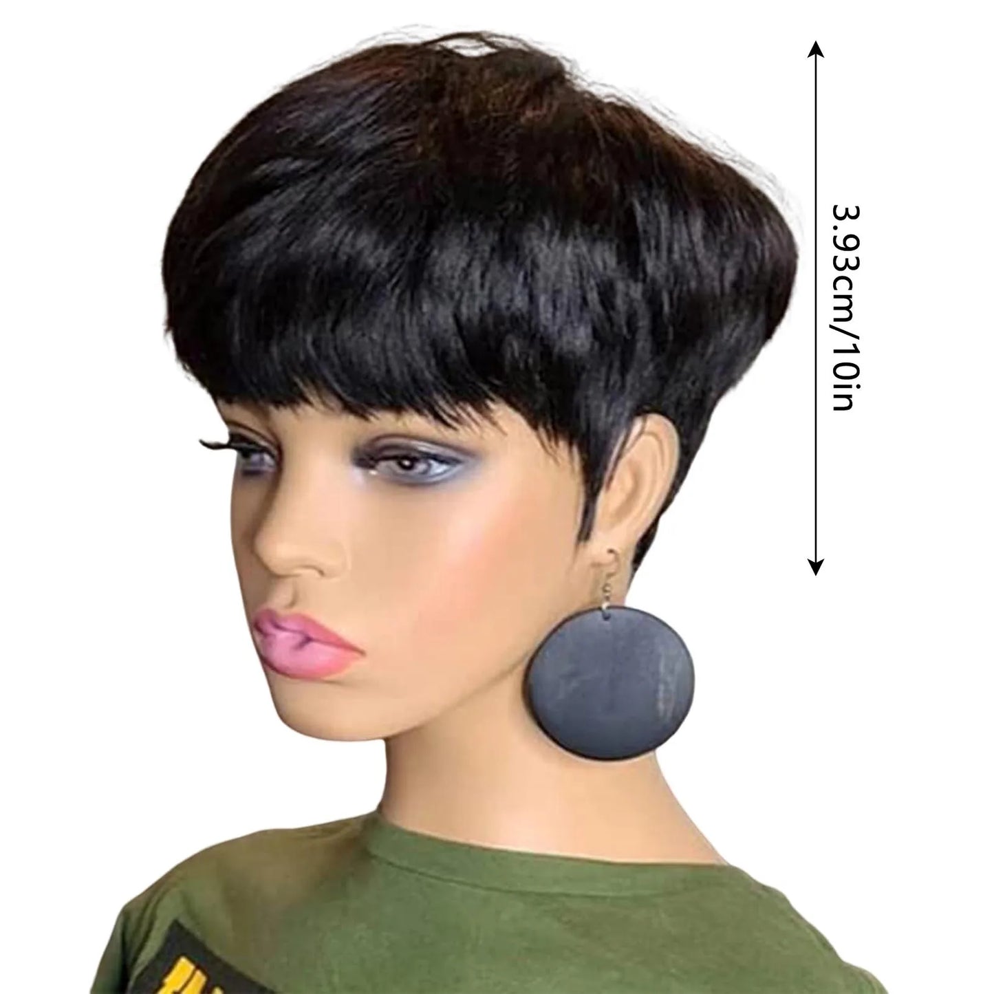 10inch Woman Black Short Wigs Synthetic Natural Fake Hair Replacement for Woman Girls Daily Use Hair Styling